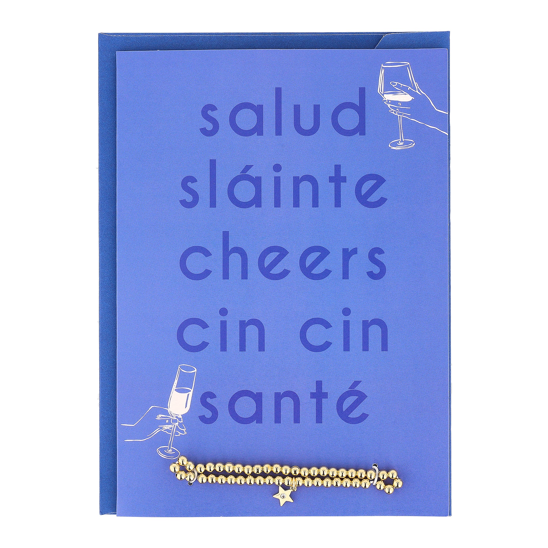 Cheers with Gold Bezel Beaded Bracelet