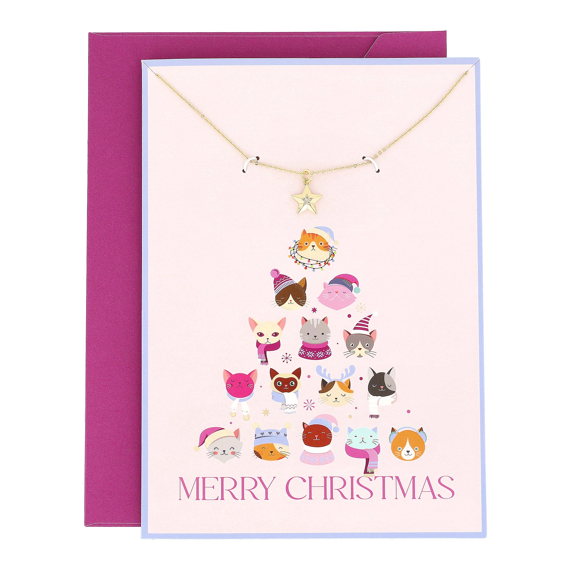 Merry & Bright Star Necklace with Brass Gold Star and Clear star Slider Pendant