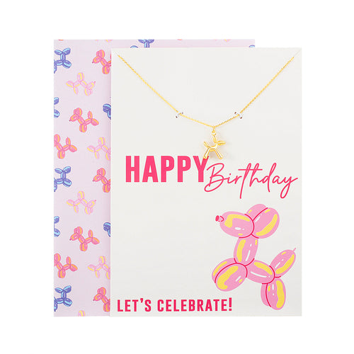Let’s Celebrate Card with Balloon Dog Necklace