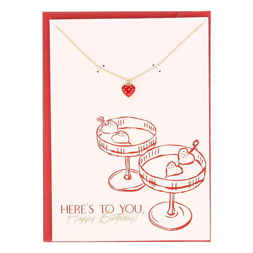 Here’s to You Card with Red Heart Lock Necklace