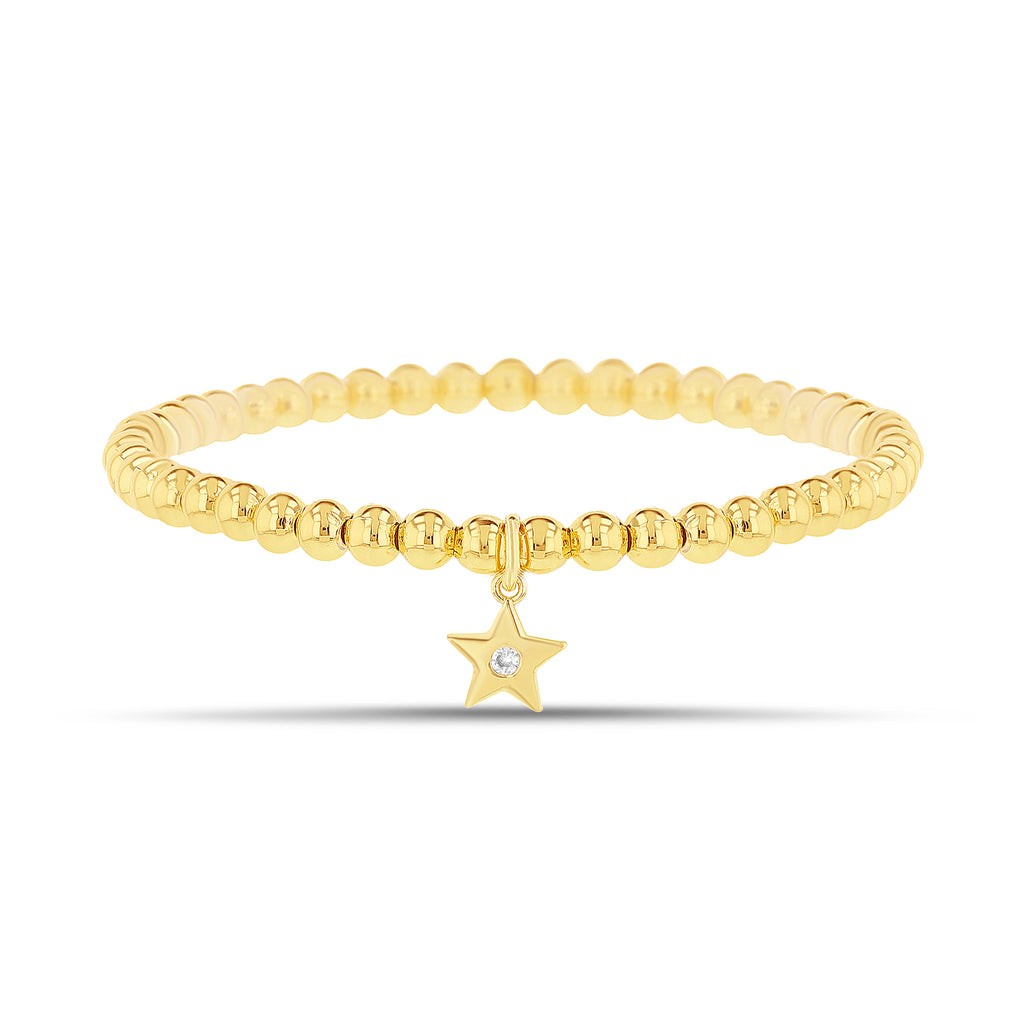 Cheers with Gold Bezel Beaded Bracelet