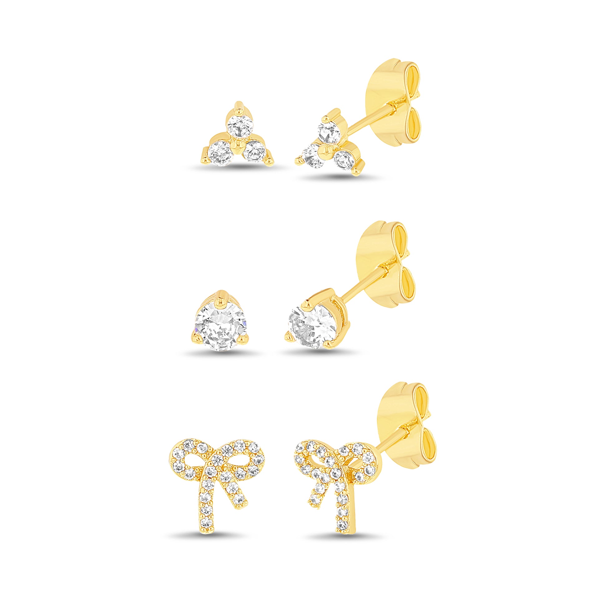 Merry Christmas with Brass Gold Earring Set