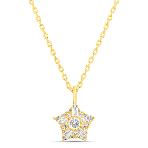 Merry Christmas Card with CZ Star Pendant Necklace