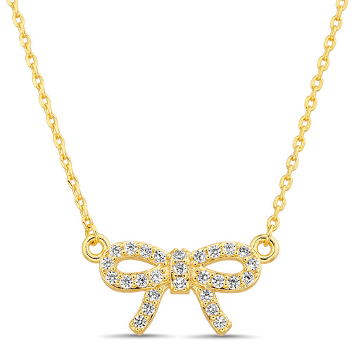 Merry Christmas Card with CZ Bow Necklace