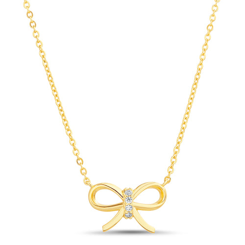 Happy Birthday Card with Twisted Bow Pendant Necklace