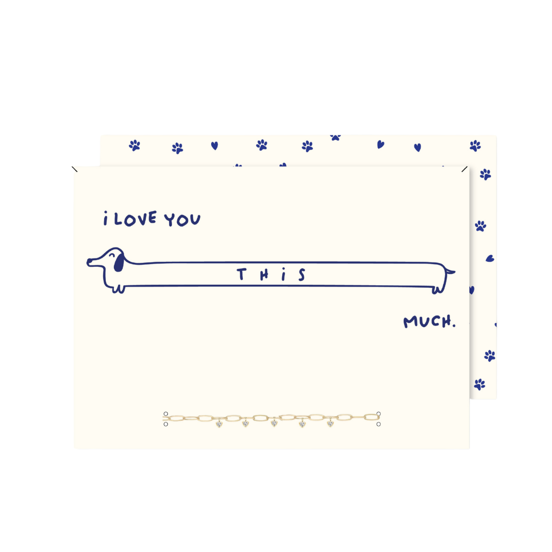 "I Love You This Much" with Brass Clear Gold Bracelet